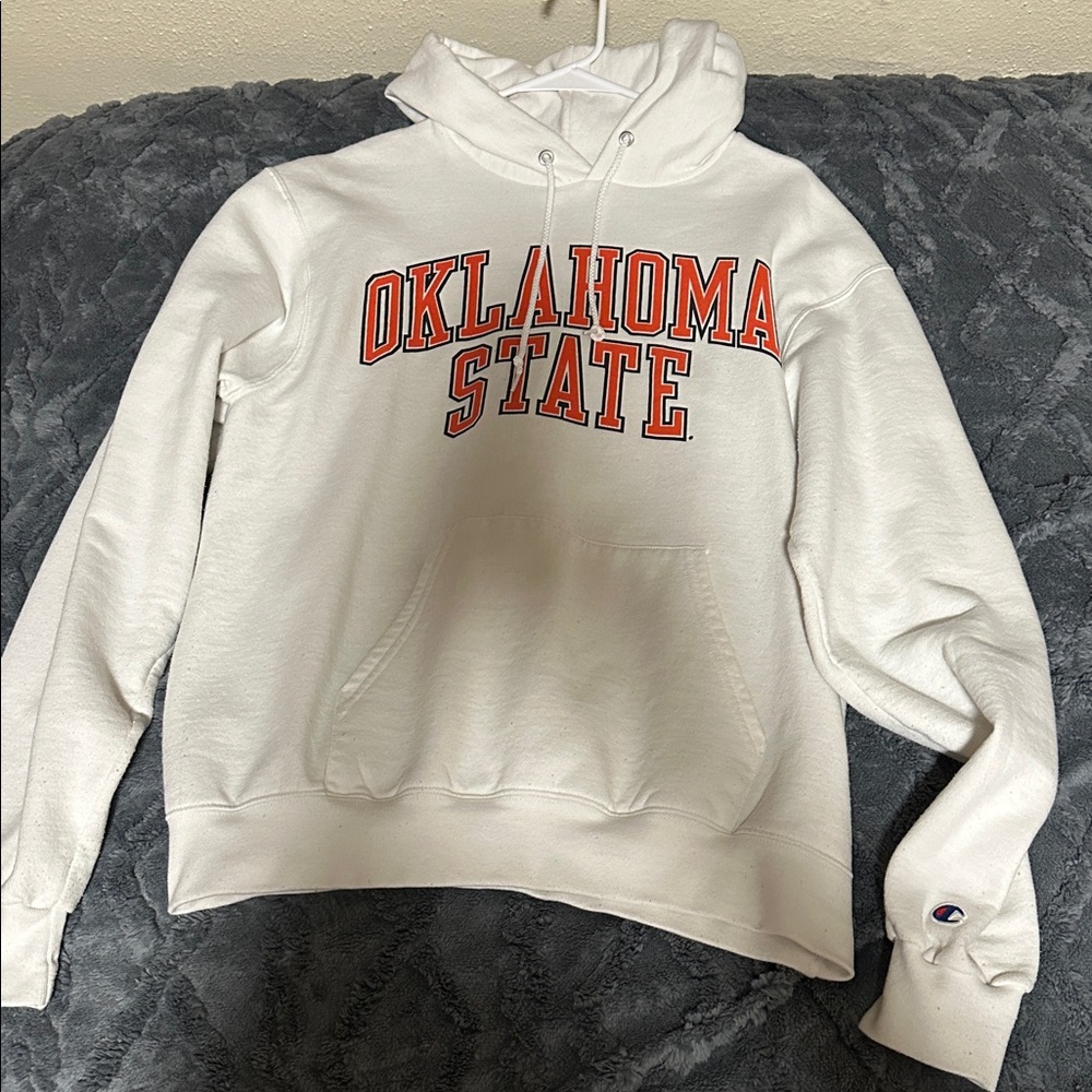 Champion White Hoodie with Oklahoma State